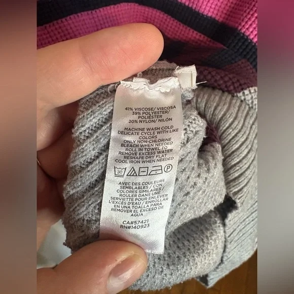 Lou & Grey Colorblock Waffle Funnel Neck Sweater | Size XL - Picture 10 of 12